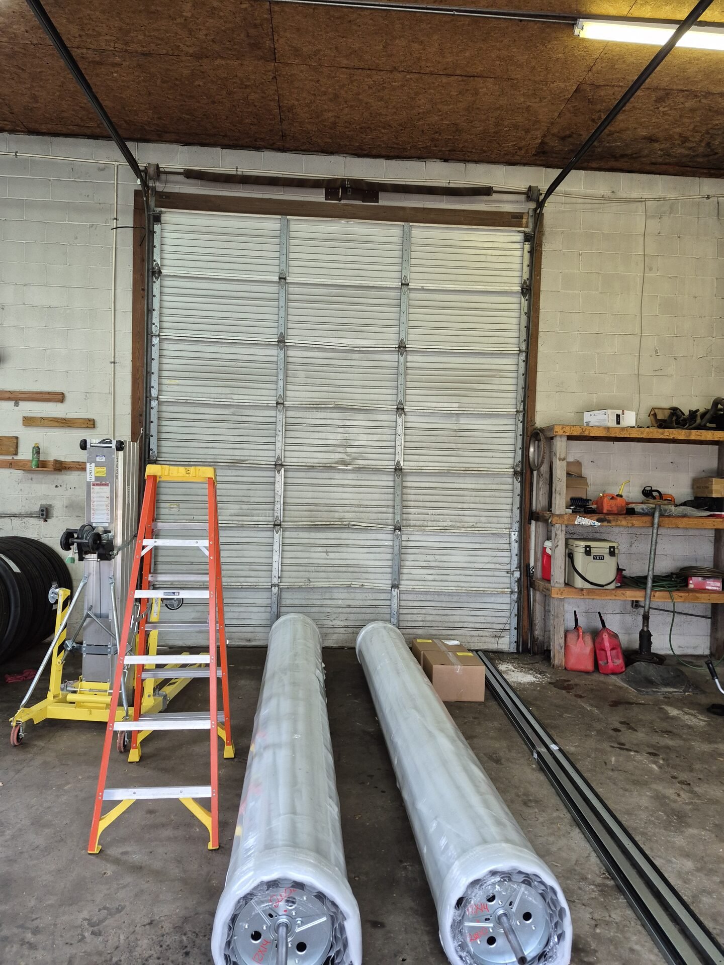 Commercial roll-up door installation