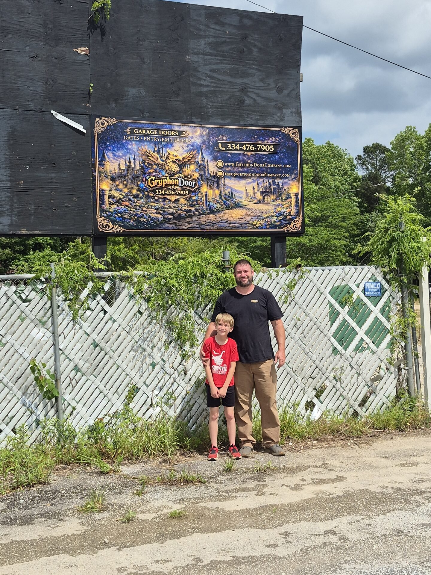 Seth, owner of Gryphon Door Company, with his son